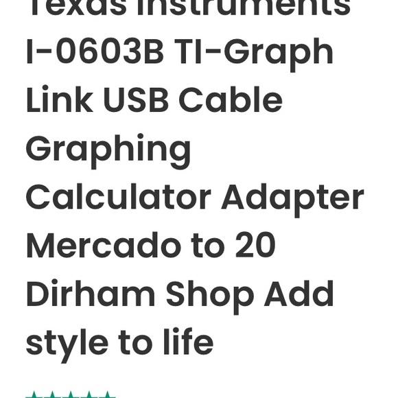 Texas Instruments Graph Data Link & USB Cable Set TI-83 Plus Graphing Calculator - Picture 5 of 9